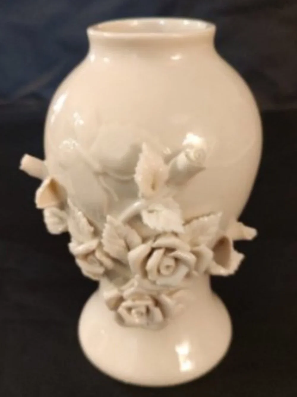 Davco Silver Co Nicole's Flowers Collection Cream Porcelain 3D Vase